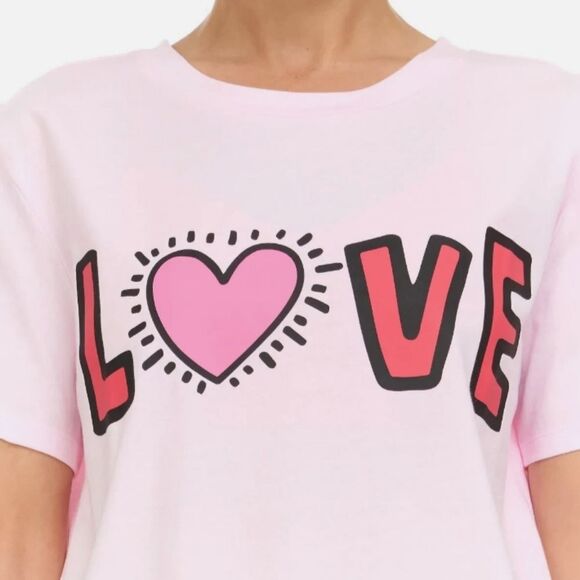 New Keith Haring Pajama Set Pink Love Heart XL - Picture 6 of 7